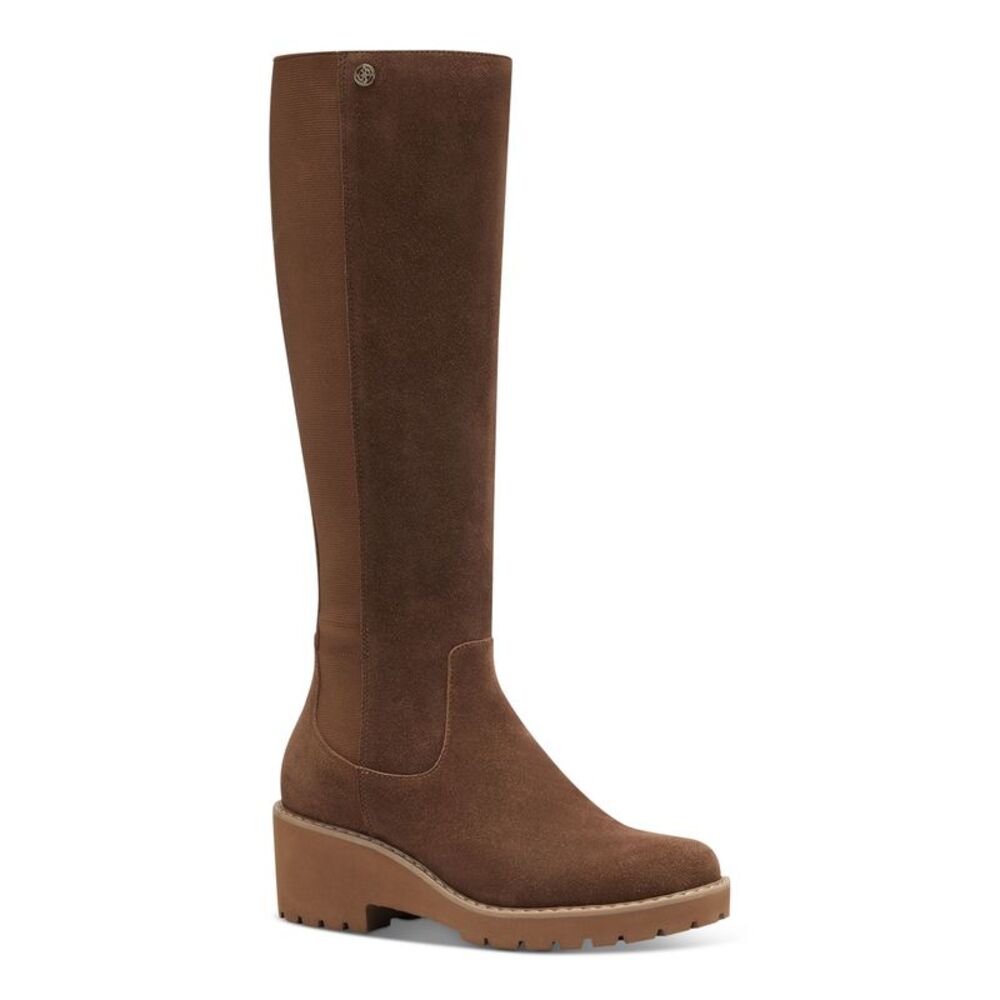 GIANI BERNINI Womens Brown Valensia Round Toe Block Heel Leather Riding Boot 7 M